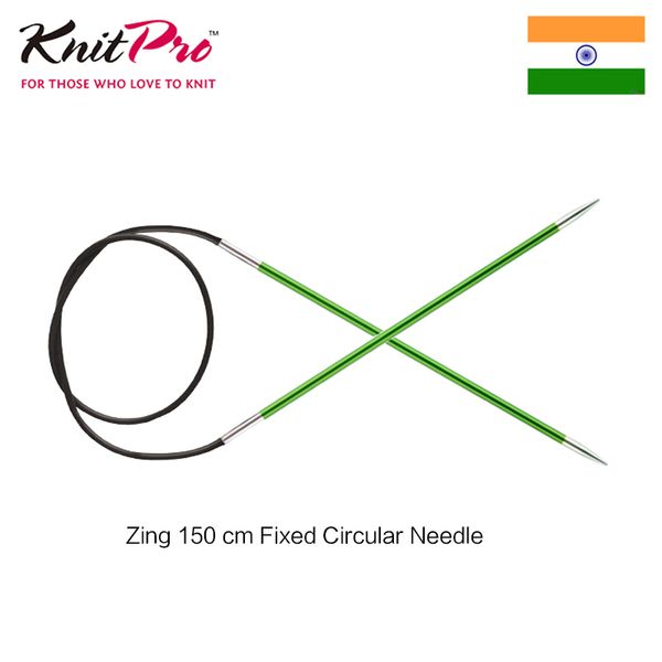 

1 piece knitpro zing 150cm fixed circular knitting needle, Black