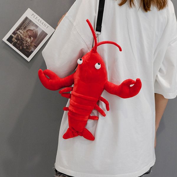 

funny red lobster messenger suede wallet ladies cute shoulder bag female zipper messenger bag