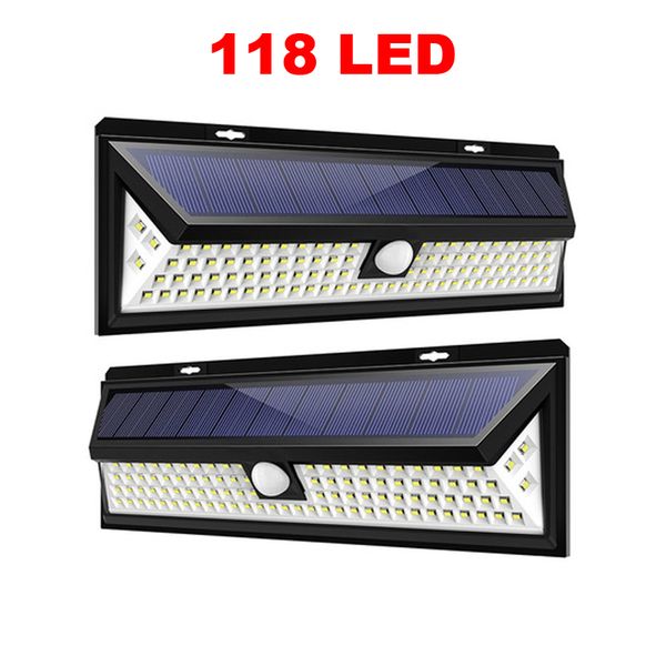 

118 led solar lights pir outdoor wireless pir motion sensor garden light solar lamp waterproof security lights illumination