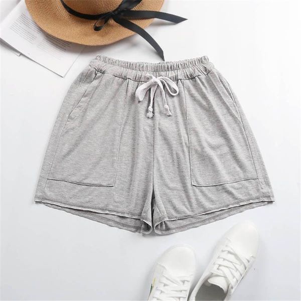 

solid color fitness shorts women sportswear plus size loose sport short gym shorts woman spodenki damskie, White;black