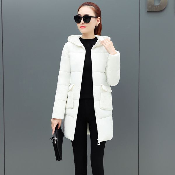 

2018 новая зима женщины с капюшоном пальто сгущает теплый хлопка ватник женщины плюс размер 3xl верхняя одежда тонкий повседневный parka z86, Black