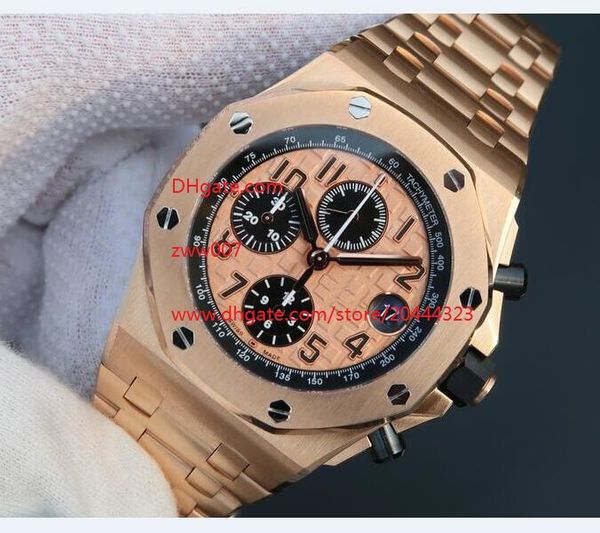 

бесплатная доставка завод поставщик мужские 42 мм часы наручные часы ограниченный кварцевый хронограф розовое золото нержавеющая сталь мужск, Slivery;brown