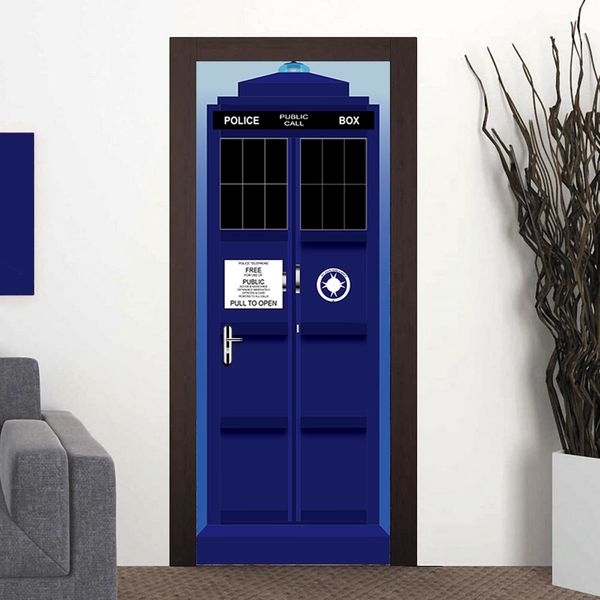 New Doctor Who Wall Decal Blue Tardis Fathead Style Door Wall