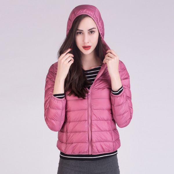 

women's down & parkas brand 90% white duck jacket women autumn winter warm coat lady ultralight female windproof parka, Black