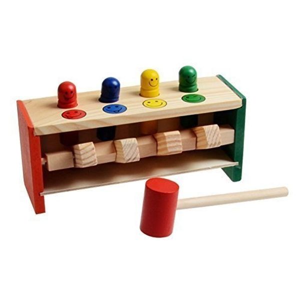 

gtbl children's toddlers educational toy wooden game hammering bench hammer