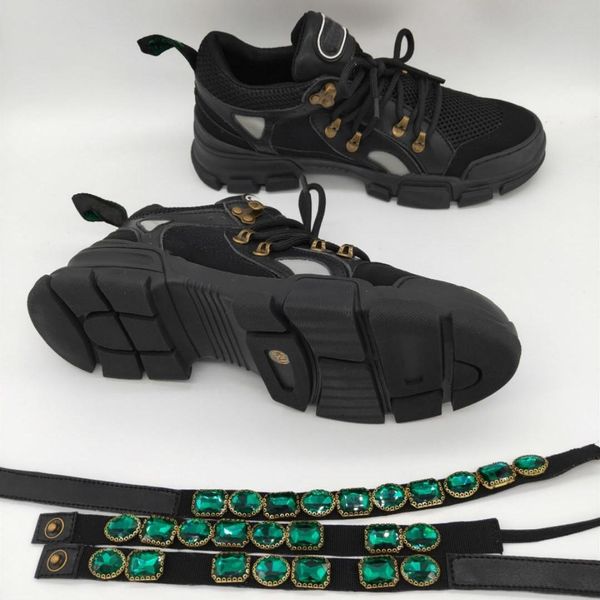 

flashtrek sneaker со съемными кристаллами мужская мода повседневная кроссовка женщины бегун кроссовки женщина дизайнерская обувь досуг sneak, Black