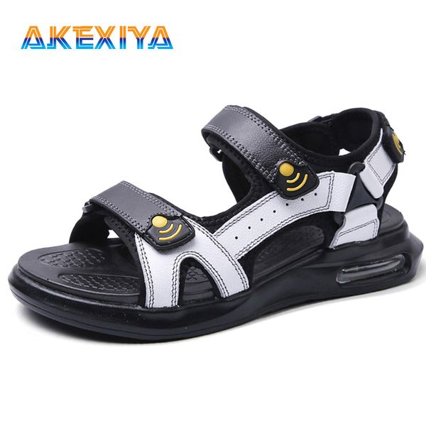 

new mens gladiator sandals summer genuine leather mens sandals comfortable men beach fashion water shoes, Black
