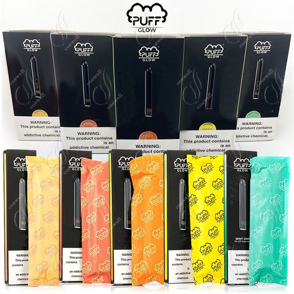 

СЛОЙКА BAR GLOW Одноразовые устройства Pod Предварительно заполненные Starter Kit светодиодные 280mAh Аккумулятор 1,4 мл Картридж Vape Ручка с кодом безопасности Испаритель