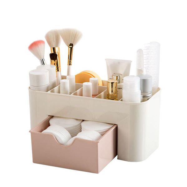 

plastic cosmetic organizer jewelry box office storage drawer desk makeup case brush box lipstick casket for