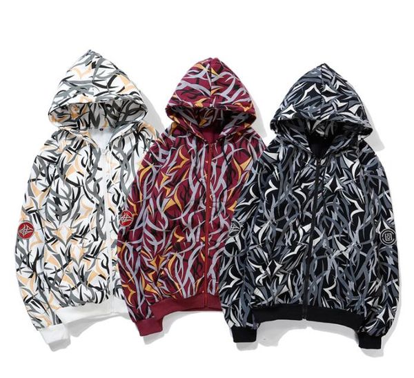 

european and american fashion brand sweater19 men's hooded street sports loose hip-hop thorns cardigan coat, Black