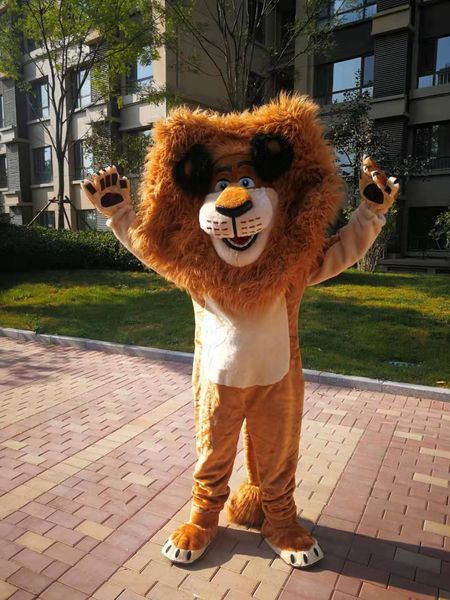 

high-quality real pictures deluxe madagascar lion mascot costume mascot cartoon character costume size ing, Red;yellow