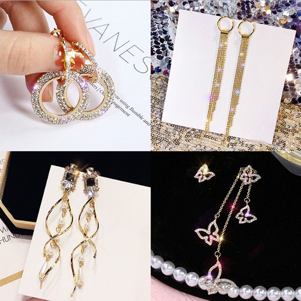 

new punk crystal metal dangle drop earring gold color geometric statement earrings for women jewelry female accessories, Silver