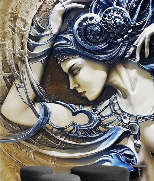 

пользовательские обои 3d стереоскопический трехмерный рельеф красоты искусство росписи стены гостиная спальня обои