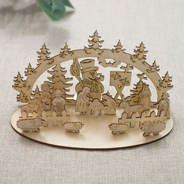 

funny christmas wooden table set ornaments handmade toy christmas three-dimensional decoration ornaments