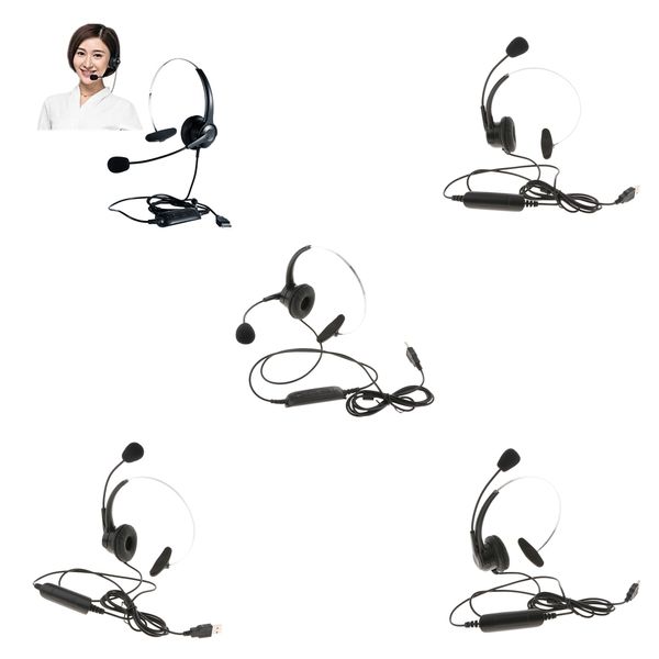 

5x call center monaural usb headset headphones