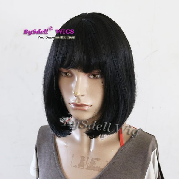 Short Length Bob Straight Hair Wig Synthetic Short Black Air