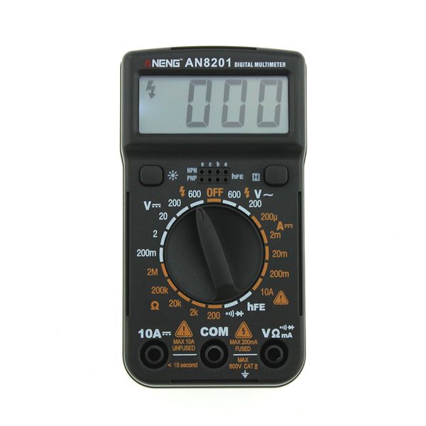 

aneng an8201 transitor tester digital multimeter backlight ac/dc ammeter voltmeter ohm electrical tester portable 1999 counts