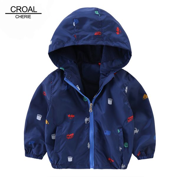 

80-120cm cute car printing active toddler kids boy girls jacket boy windbreaker hooded outerwear children's jackets sport suit, Blue;gray
