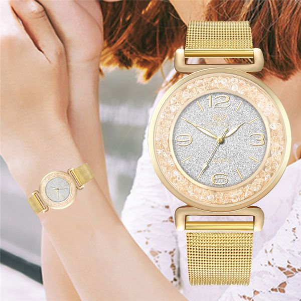 

watch for women stylish fashion crystal stainless steel analog quartz wristwatch relojes de mujer montres femmes woman watches, Slivery;brown