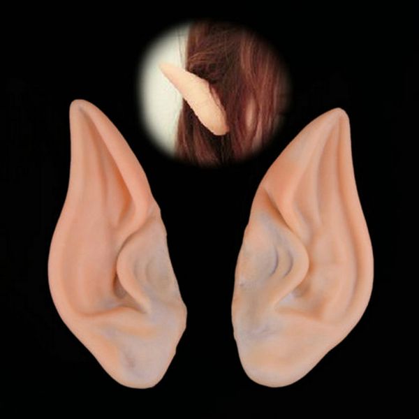 

elf ears cosplay accessories 2018 latex fairy pixie larp halloween party latex soft pointed prosthetic tips ear new arrival