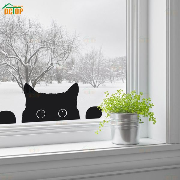 

cute kittens peeping cat wall stickers for kids rooms fridge cartoon animals cat wall decals art mural window sticker home decor
