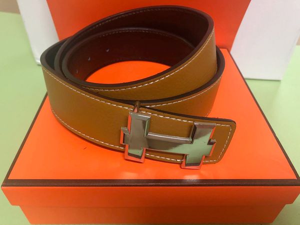 

designer belt for mens and women belt with fashion big buckle real leather r luxury belts h brand ing, Black;brown