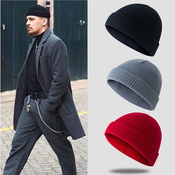 

hot vintage men вязаная шапка шапочка skullcap sailor cap warm короткая шерсть капитан вмс стиль beanie hat вязание пара моды, Blue;gray