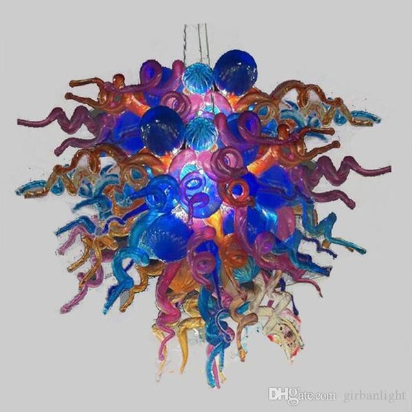 

custom made blown glass chandelier light modern art decor murano glass colored chandelier for living room decor