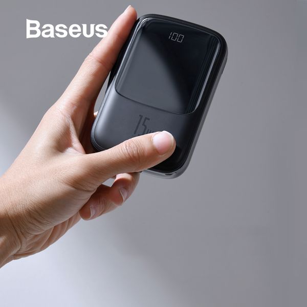 

baseus 10000mah power bank led display fast charge powerbank with cable portable external battery for iphone xr x xs samsung