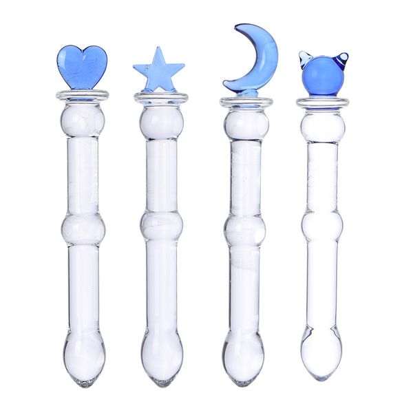 Auexy Produtos Sexy Butt Butt Bug vaginal Anal Estimulação Vibrador Beads Cristal Vidro Dildo Penis Para As Mulheres Anas Plugs Brinquedos sexuais