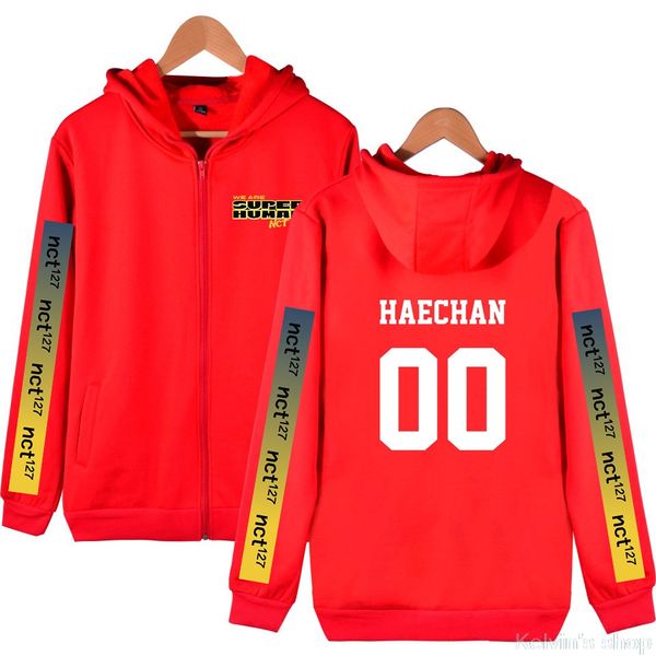 

nct 127 we are superhuman hoodie new women men zipper fashion hip hop hoodie sweatshirt zipper sweatshirt casual, Black