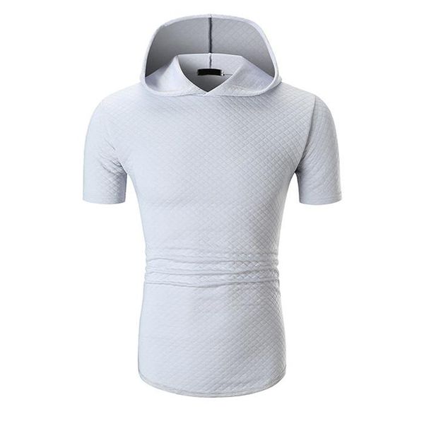 

solid short sleeve breathable designer shirts 2019 summer new hooded large mens tshirt popular casual, White;black
