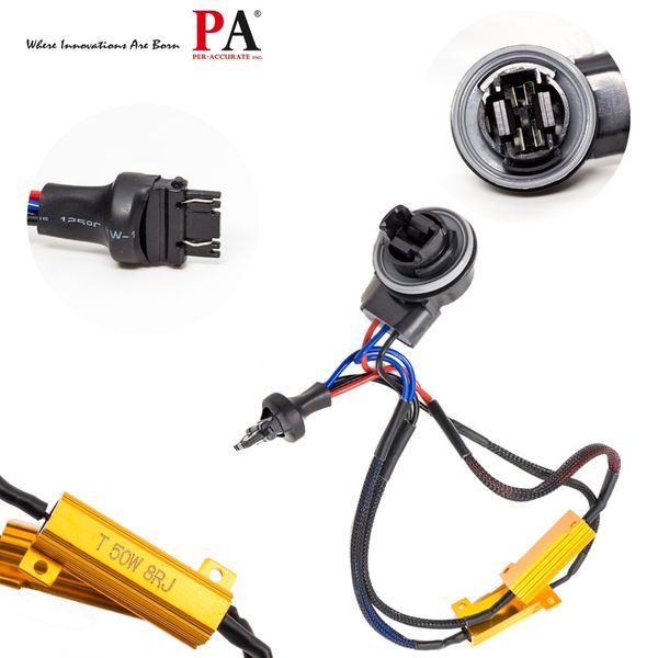 

pa led 2pcs x 50w 8ohm 3157 base socket led load resistor adapter fix bulb fast