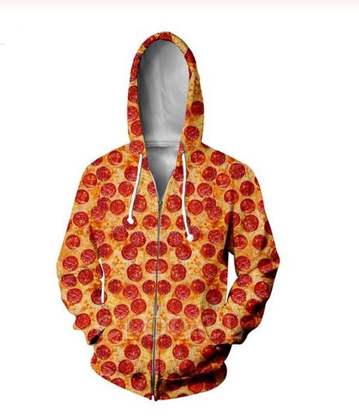 

new fashion sweatshirt hoodies men women pizza sweatshirts harajuku oversized zip jacket clothes ml03, Black;brown