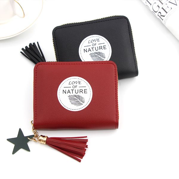 

новые дамы молния кошелек короткие портмоне мультфильм смазливая женщина сцепления портмоне на молнии сумка, Red;black