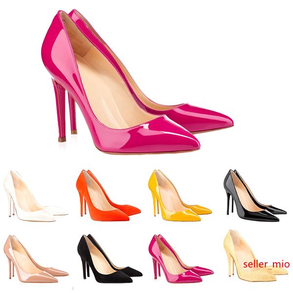 

s high heels women dress shoes 8cm 10cm 12cm luxury designer fashion nude black leather pointed toes pumps brand shoe