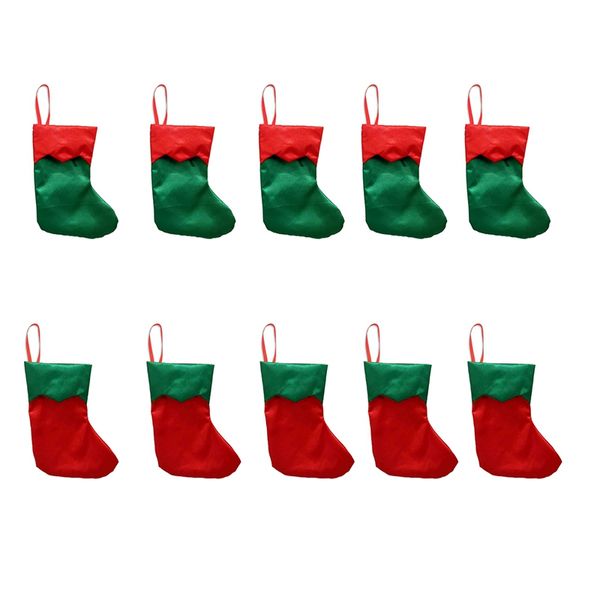

10pcs christmas stockings gifts candy bag kids candy socks christmas tree home decoration tree hang pendant diy xmas s