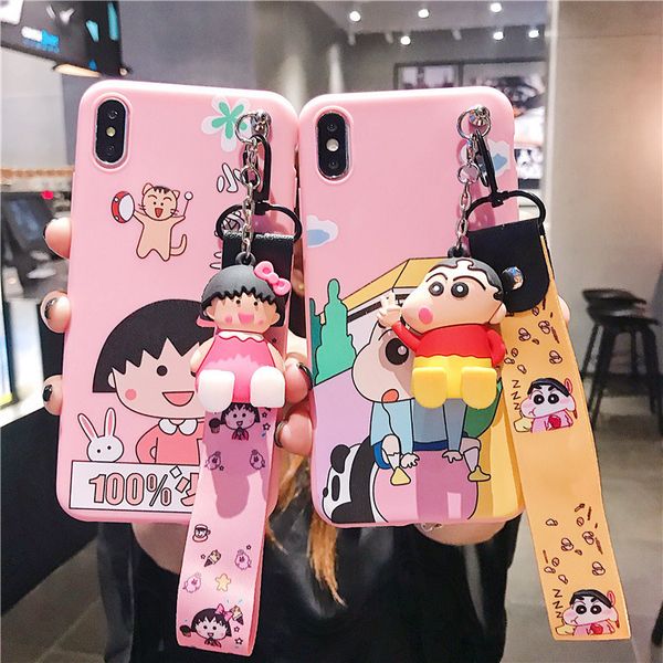 

for iphone xr xs max phone case japanese cute cartoon crayon shinchan 6 7 8 x plus tpu matte soft cell phone cases