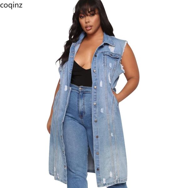 

plus size summer 2019 vest women colete feminino kamizelka damska gilet femme chaleco mujer long vest colete jeans feminino q322, Black;white