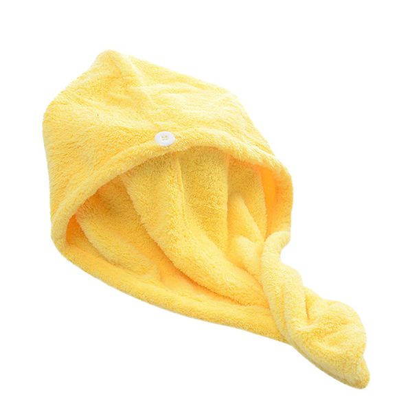 

towel -women's solid color coral fleece bath hair dry hat cap quick drying lady tool ztou