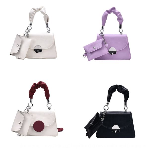 

2020 women all-match hand simple female temperament fashion women's hand small square bag single shoulder small square bag, White