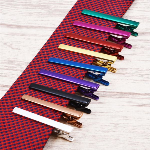 

colorful tie clips men's copper necktie tie clips pin colorful black clip for men t005, Silver;golden
