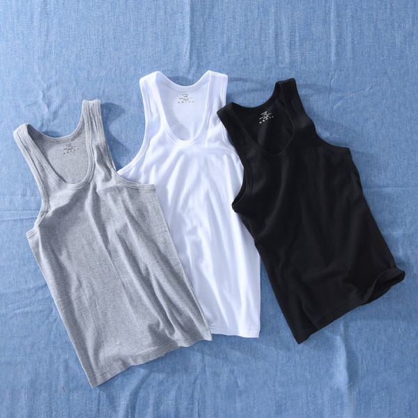 

248-pure cotton vest men's, Black;blue