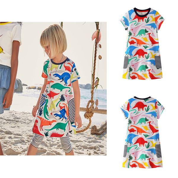 

100% cotton cartoon printed striped princess dress kids designer clothes girls summer dress baby clothing tunic girls dresses dhl fj144, Red;yellow