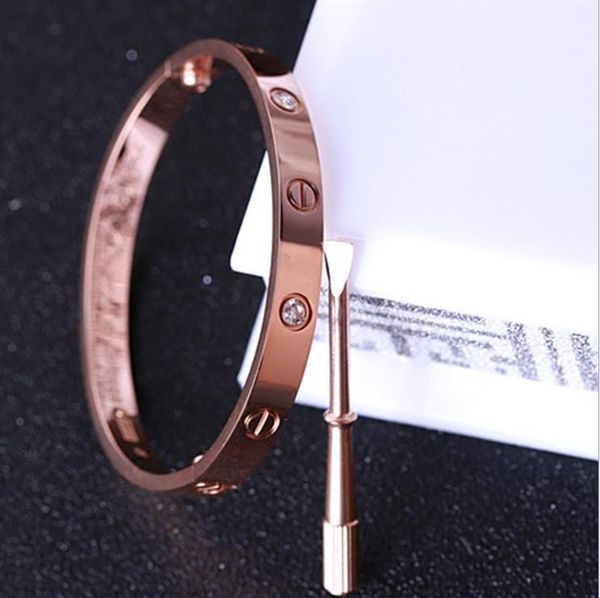 

bracelet, female inlaid with diamond, korean version, all kinds of fashion, student and couple's bracelet, non fading titanium steel, Golden;silver