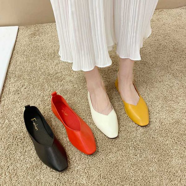 

women shoes autumn shallow mouth women's moccasins female footwear modis all-match casual sneaker square toe fall winter dress, Black