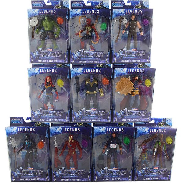 

10pcs/set marvel toys the avengers figure with led superhero batman captain america action figure collectible model doll