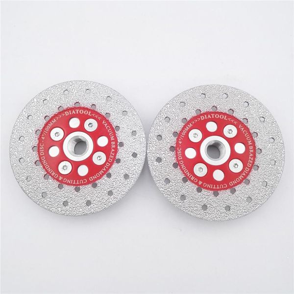 

diatool 2pcs quality double sided vacuum brazed diamond cutting & grinding disc with m14 thread diamond wheel