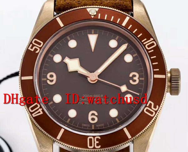 

zf factory 43mm brass business watch luminous casual watches sapphire waterproof mens watches swiss automatic mechanical solid case back, Slivery;brown