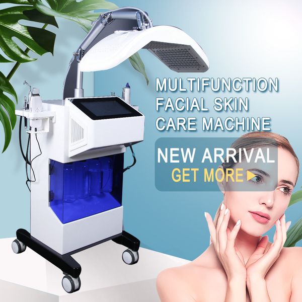 

vertical 8 in 1 multifunctional pdt led facial skin rejuvenation dermabrasion oxygen jet bio face lift machine for spa /home use